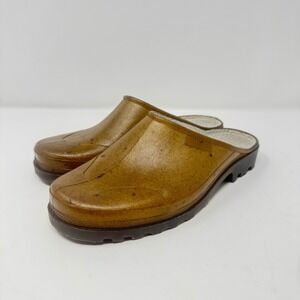 Plasticana Opana Mules Womens 37/7 Brown Preowned Slip On Recycled Plastic